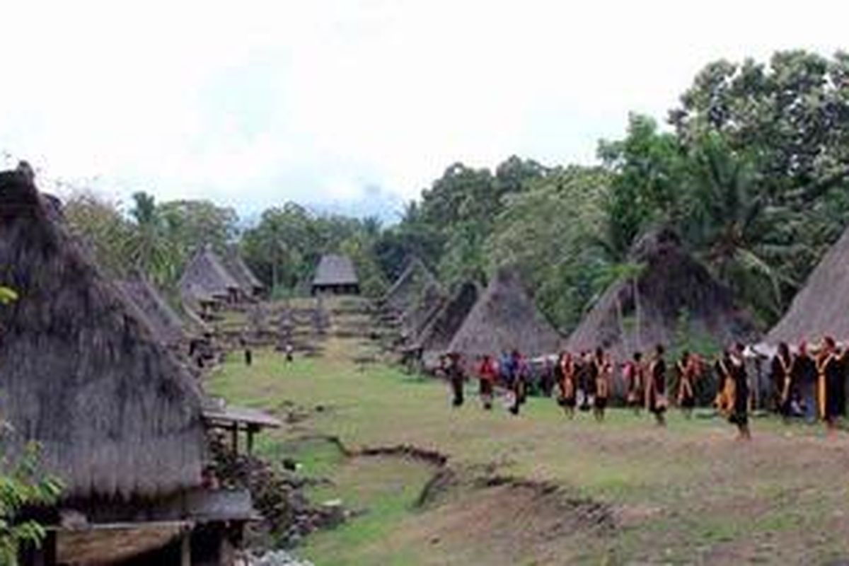 Dusun tradisional di Belaraghi, Flores, NTT.