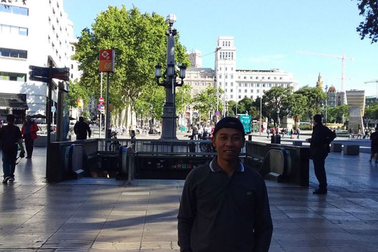 Kawasan La Rambla di Barcelona, Spanyol.