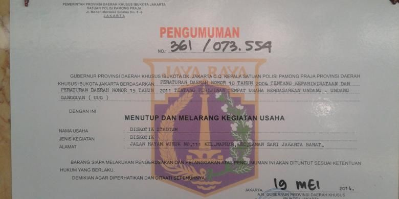 Diskotek Stadium Ditutup Ini Kata Pengusaha Hiburan