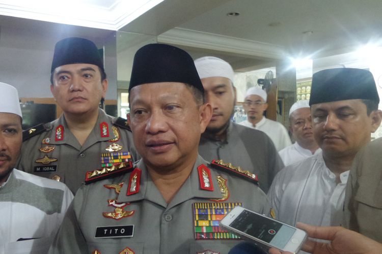 Kapolri Jenderal Pol Tito Karnavian saat ditemui di Majelis Taklim Al Afaf, Tebet, Jakarta Selatan, Rabu (7/2/2018).