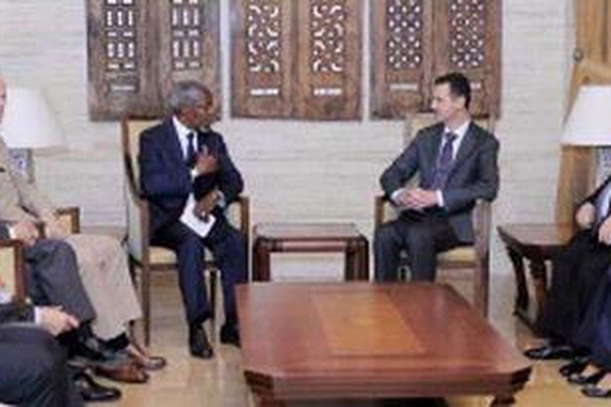 Kofi Annan bertemu Presiden Bashar al-Assad di Damaskus untuk bicarakan rencana perdamaian.