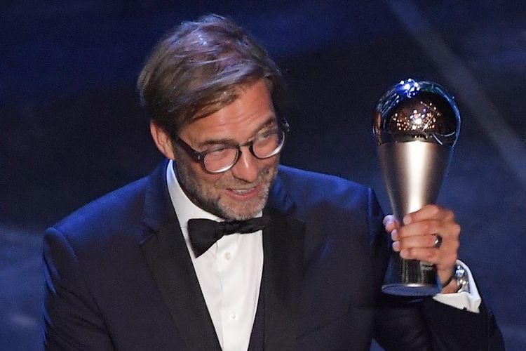 Juergen Klopp menjadi pelatih terbaik di dunia dalam The Best FIFA Football Awards 2019 di Milan, 23 September 2019. 