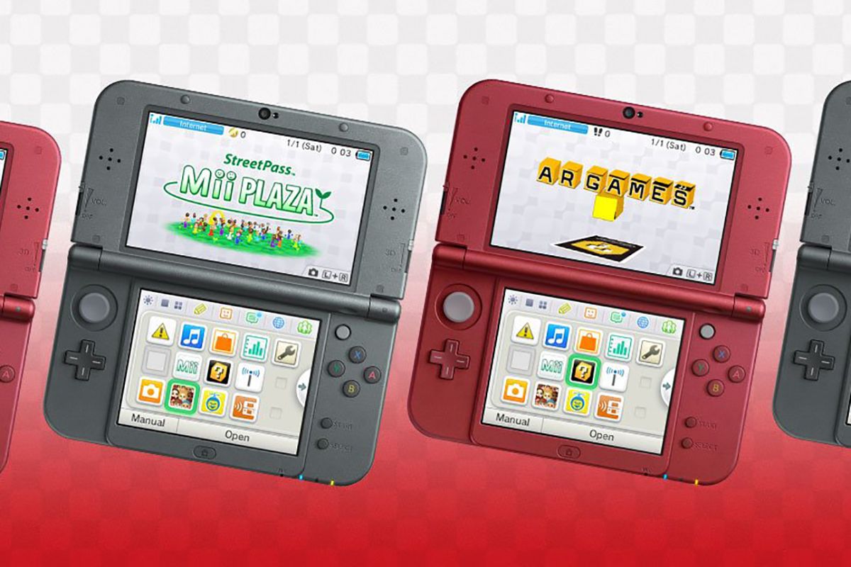 Ilustrasi perangkat konsol genggam Nintendo 3DS