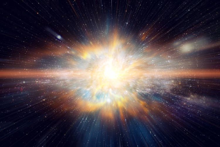 Ilustrasi ledakan supernova dalam proses terbentuknya alam semesta.