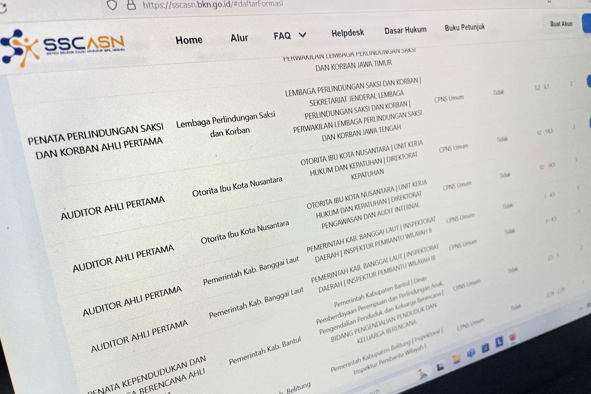 Cara cek formasi CPNS 2024 instansi pusat dan daerah via online.