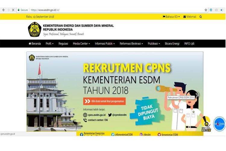 Rekrutmen CPNS Kementerian ESDM Tahun 2018