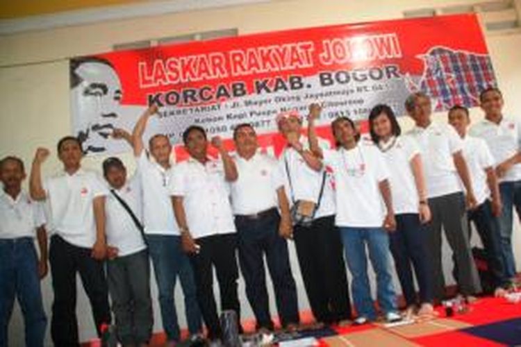 Laskar Rakyat Jokowi (LJR) Kabupaten Bogor mendeklarasikan diri sebagai bentuk dukungan terhadap Jokowi sebagai Calon Presiden 2014, Minggu (20/04/2014).