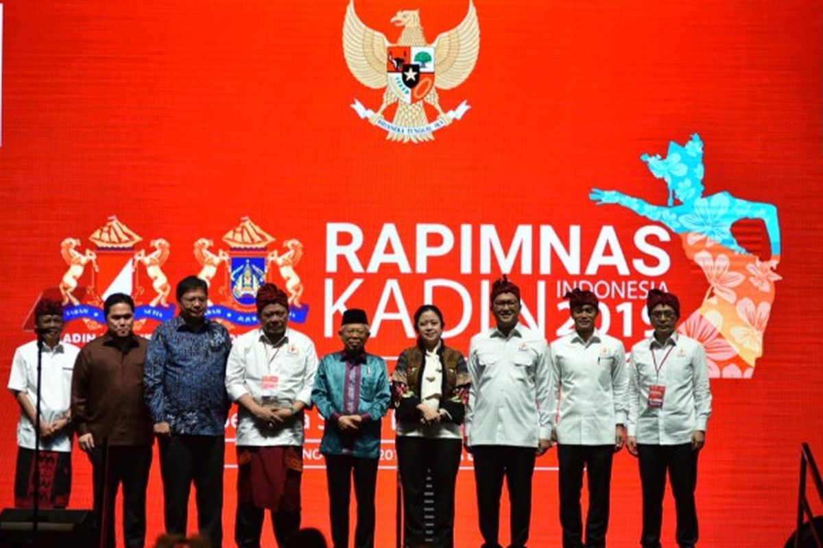 Puan Maharani dalam Rapimnas Kadin 2019 di Bali, Jumat (29/11/2019). 