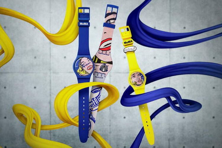 Kolaborasi Swatch dengan MoMA, yang menampilkan karya artis pop Roy Lichtenstein
