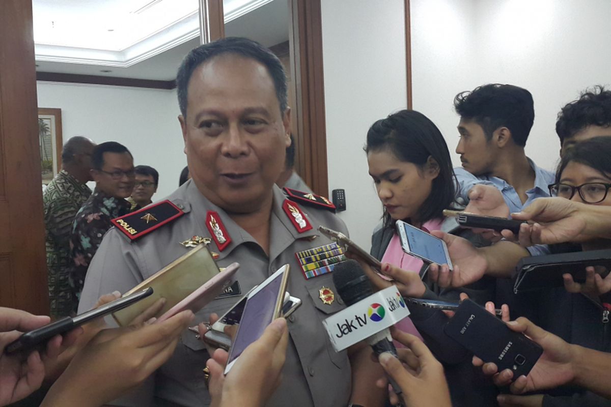 Wakapolda Metro Jaya Brigjen Pol Suntana di Balai Kota DKI Jakarta, Jalan Medan Merdeka Selatan, Selasa (4/7/2017).