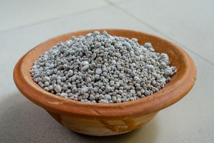 Ilustrasi pupuk TSP atau triple super phosphate.