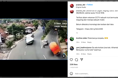 Viral, Video Polisi Nyaris Tertabrak Truk ODOL di Nagreg