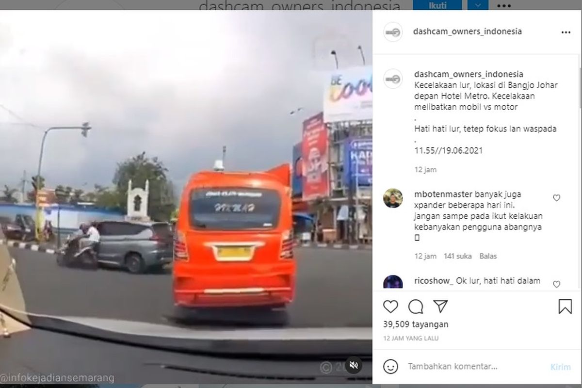 Kecelakaan sering terjadi di persimpangan jalan