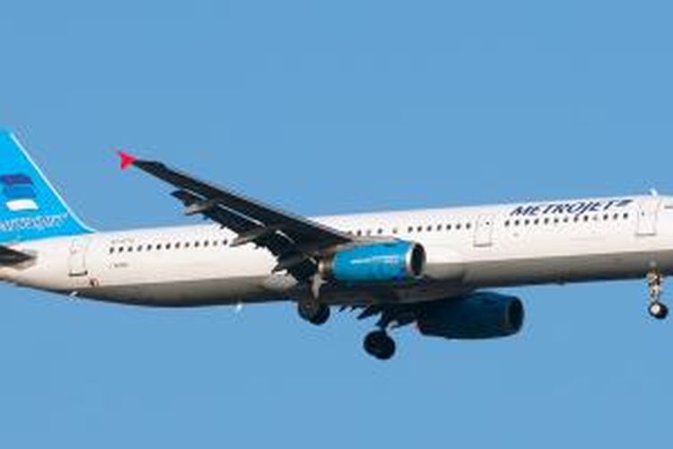 Airbus A321 Metrojet registrasi EI-ETJ yang jatuh di Mesir, Sabtu (31/10/2015).