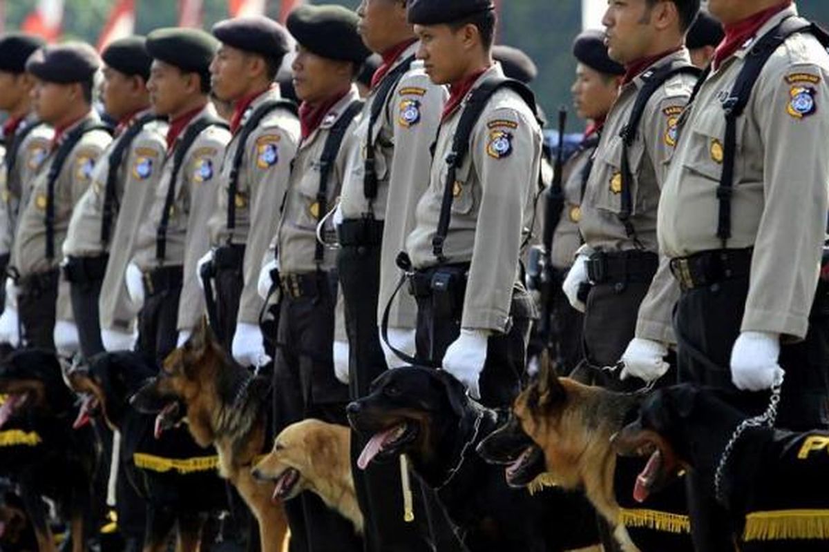 ilustrasi:  Satuan Unit K-9 Satwa Polisi Republik Indonesia mengikuti upacara HUT ke-64 Bhayangkara di Markas Komando Brimob Kelapa Dua, Depok, Jawa Barat.