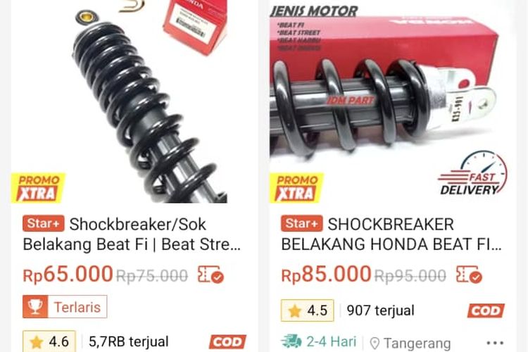 Shock absorber murah di lapak daring
