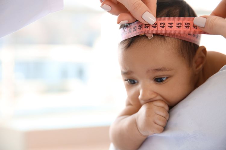ilustrasi mengukur lingkar kepala bayi