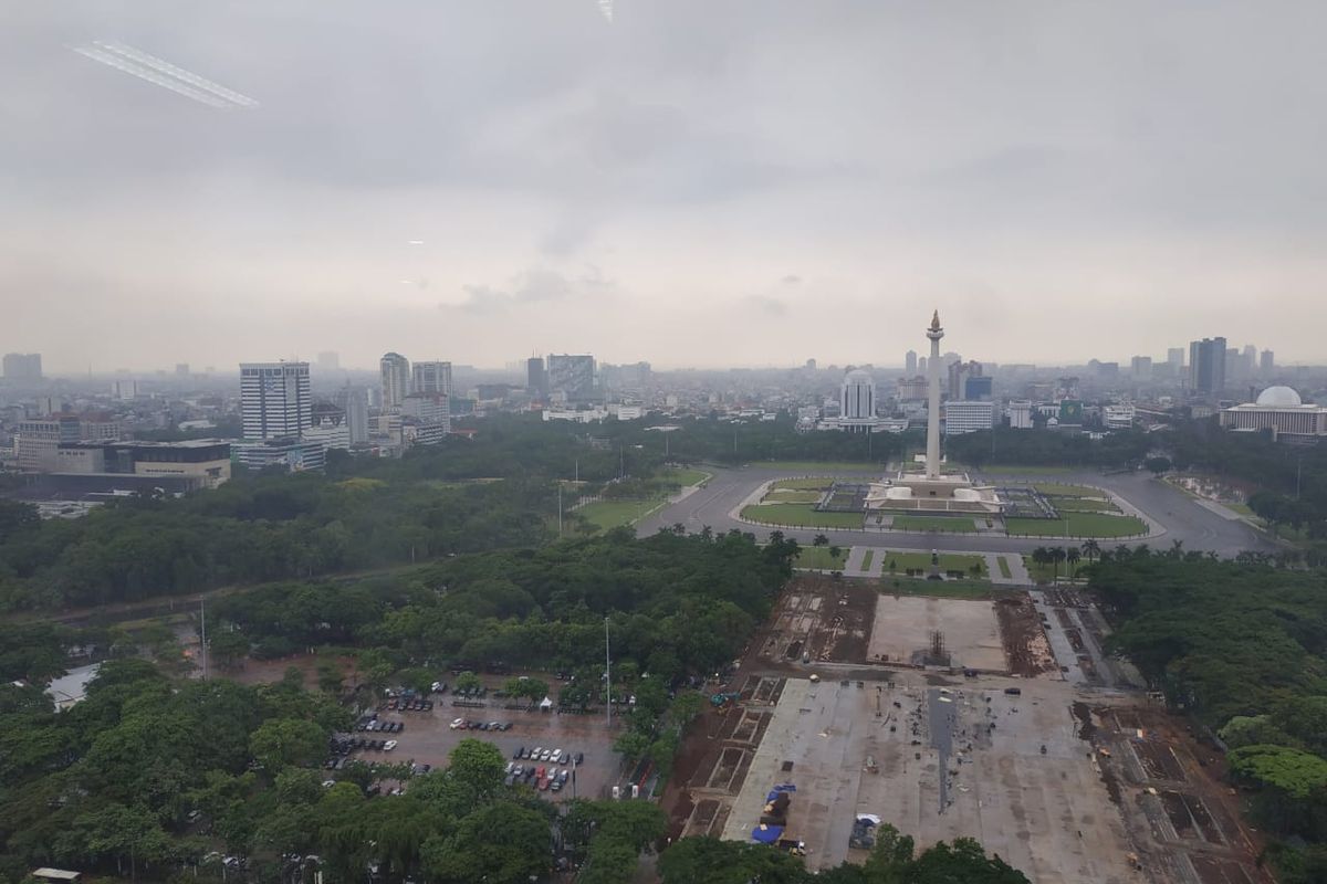 Revitalisasi Monas, Jakarta Pusat, Senin (20/1/2020).