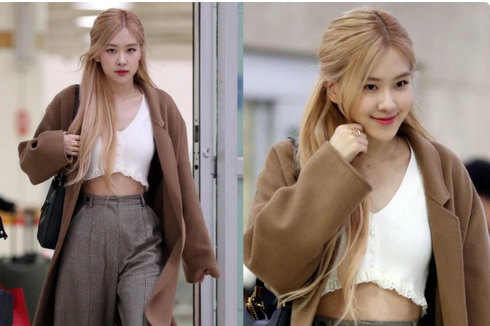 Tampilan Seksi Rosé BLACKPINK Saat Melenggang di Bandara