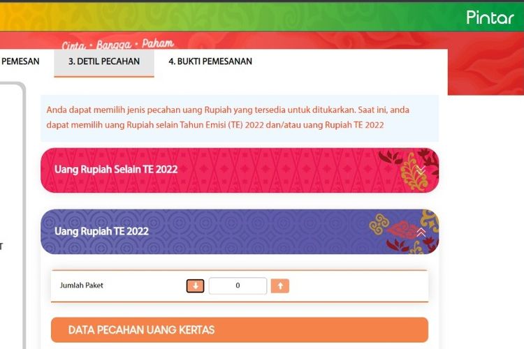 Bank Indonesia (BI) menyebutkan penukaran uang baru 2022 dapat dilakukan melalui aplikasi Pintar yang dapat diambil di kantor pusat BI , 46 kantor wilayah BI, dan kas keliling BI, serta perbankan terdekat.