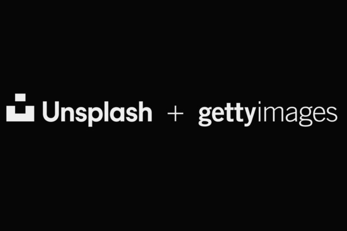 Ilustrasi logo Unsplash dan Getty Images