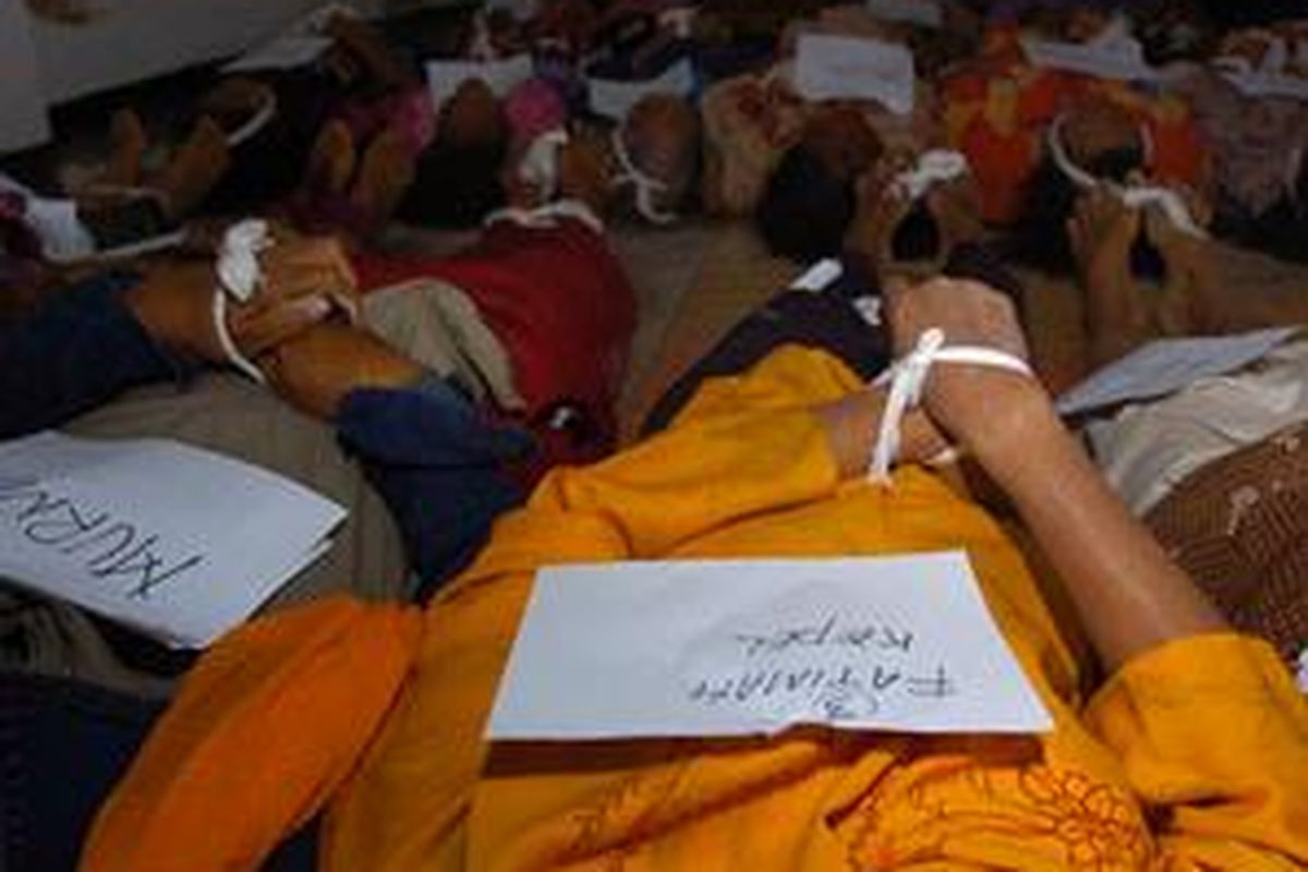 Jenazah usai diotopsi di RSUD dr Soedarsono, Pasuruan.