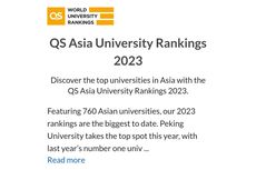 4 Kampus Indonesia Masuk 100 Besar Terbaik Asia 2023 Versi QS AUR