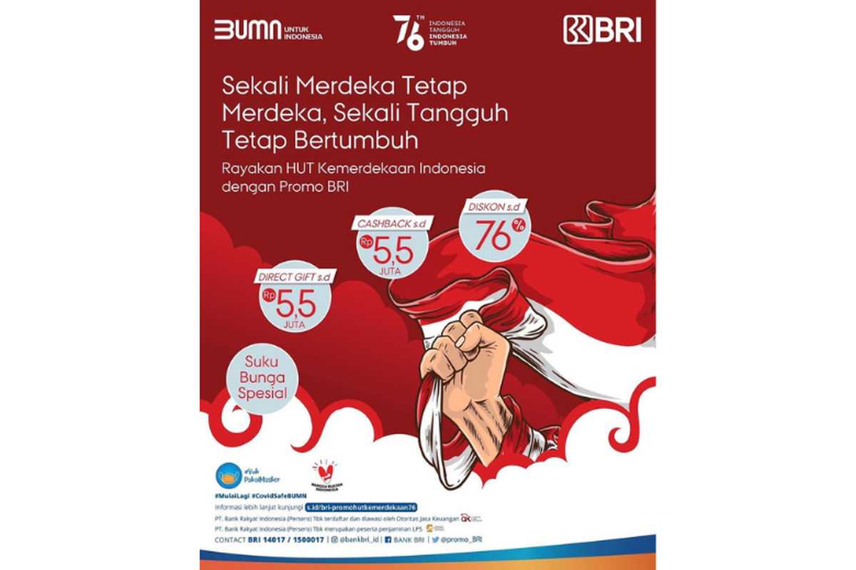 BRI menghadirkan beragam promo menarik untuk semarakkan HUT ke-76 RI.