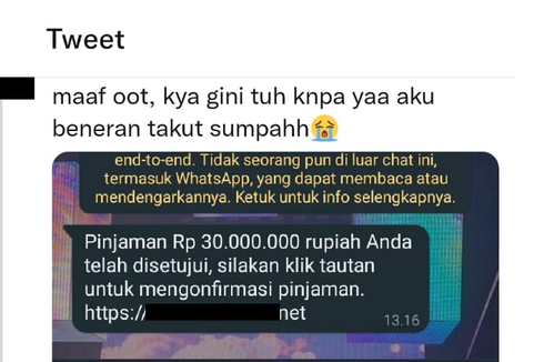 Tiba-tiba Terima Pesan WhatsApp Pinjol Cair Puluhan Juta, Bagaimana Menyikapinya?