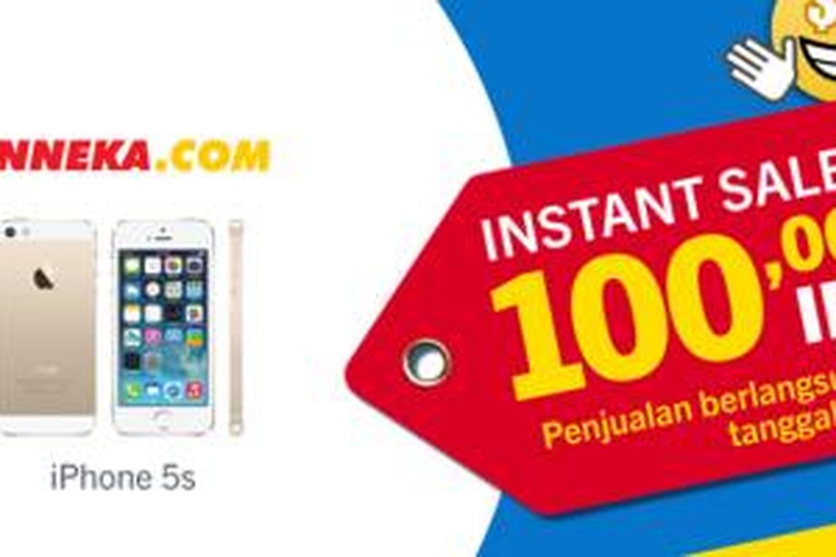 Pemberitahuan promo harga khusus Rp 100 ribu untuk iPhone 5S dari Bhinneka.com, seperti ditampilkan lewat kanal BBM Money di BBM Channel