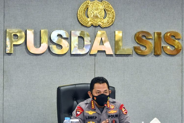 Kapolri Jenderal (Pol) Listyo Sigit Prabowo saat memberikan arahan kepada jajaran kepolisian secara virtual, Selasa (19/10/2021).