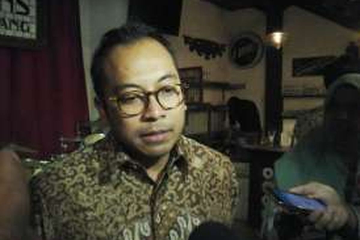 Direktur Keuangan PT Aneka Tambang (Persero) Tbk, Dimas Wikan Pramudhito di Jakarta, Rabu (22/6/2016).