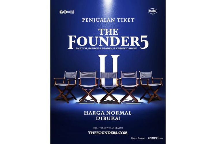 Pertunjukan stand-up comedy The Founder5 II: Unfinished Business akan digelar di Istora Senayan, Jakarta, Minggu (14/12/2025).