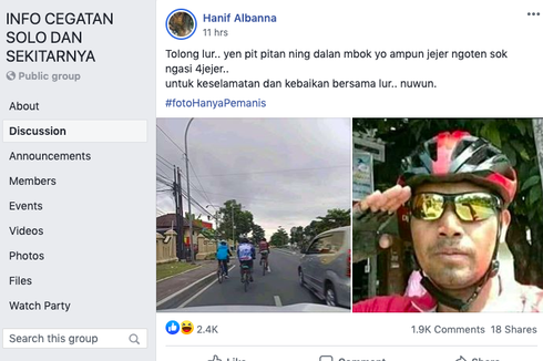 Viral Unggahan Keluhan tentang Pesepeda yang Penuhi Jalan, Ini Jawaban Dishub Surakarta