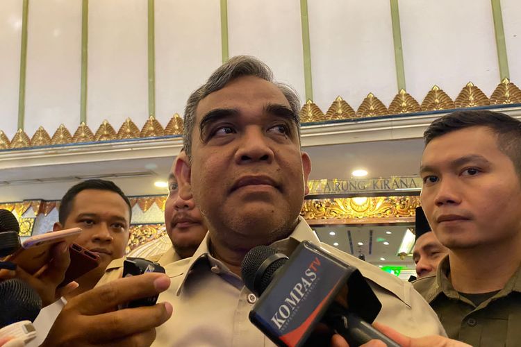 Sekjen Partai Gerindra, Ahmad Muzani saat ditemui di Hotel Kartika Chandra, Jl Gatot Subroto, Jakarta Selatan, Sabtu (7/10/2023). 