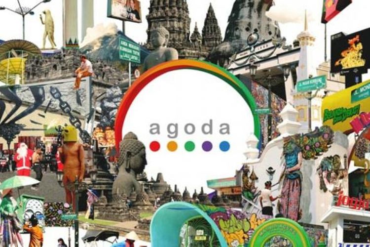 Kolase artwork Yogyakarta di game mobile interaktif Agoda