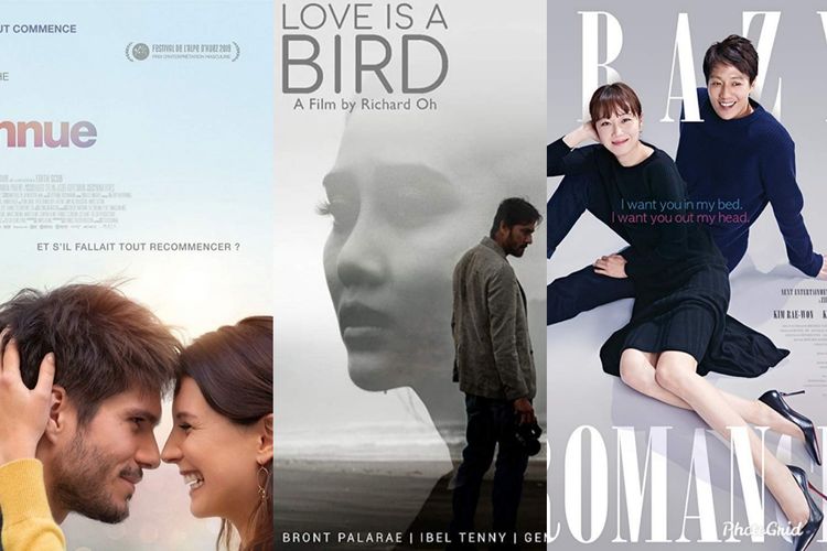 Poster film Love at Second Sight, Love is A Bird, dan Crazy Romance.