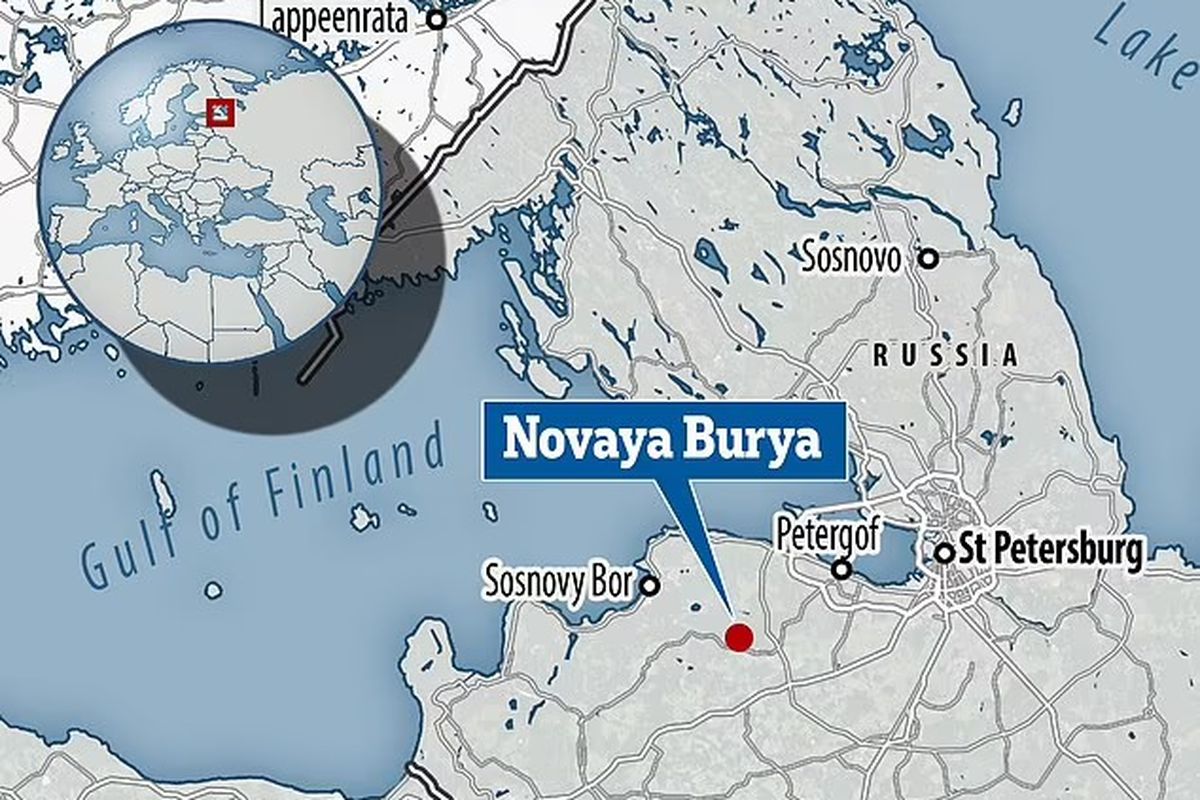 Peta lokasi kuburan massal korban Nazi ditemukan di desa Novaya Burya, di distrik Lomonosovsky di wilayah Leningrad. [Via Daily Mail]