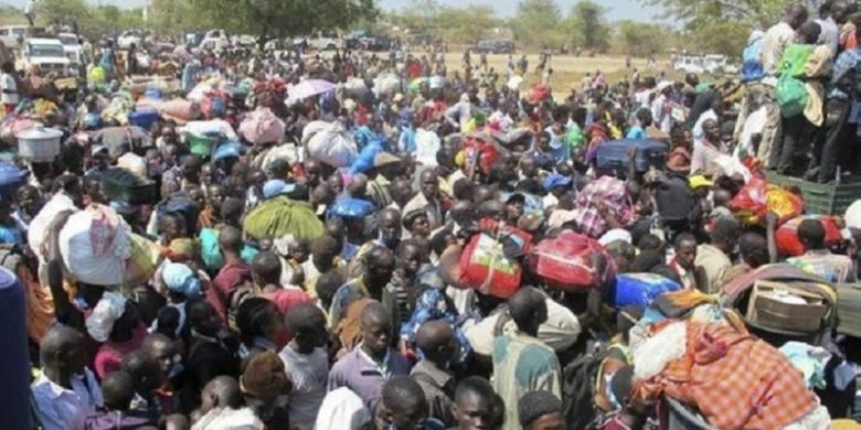 Ribuan warga sipil Sudan Selatan mengungsi untuk menghindari konflik bersenjata.
