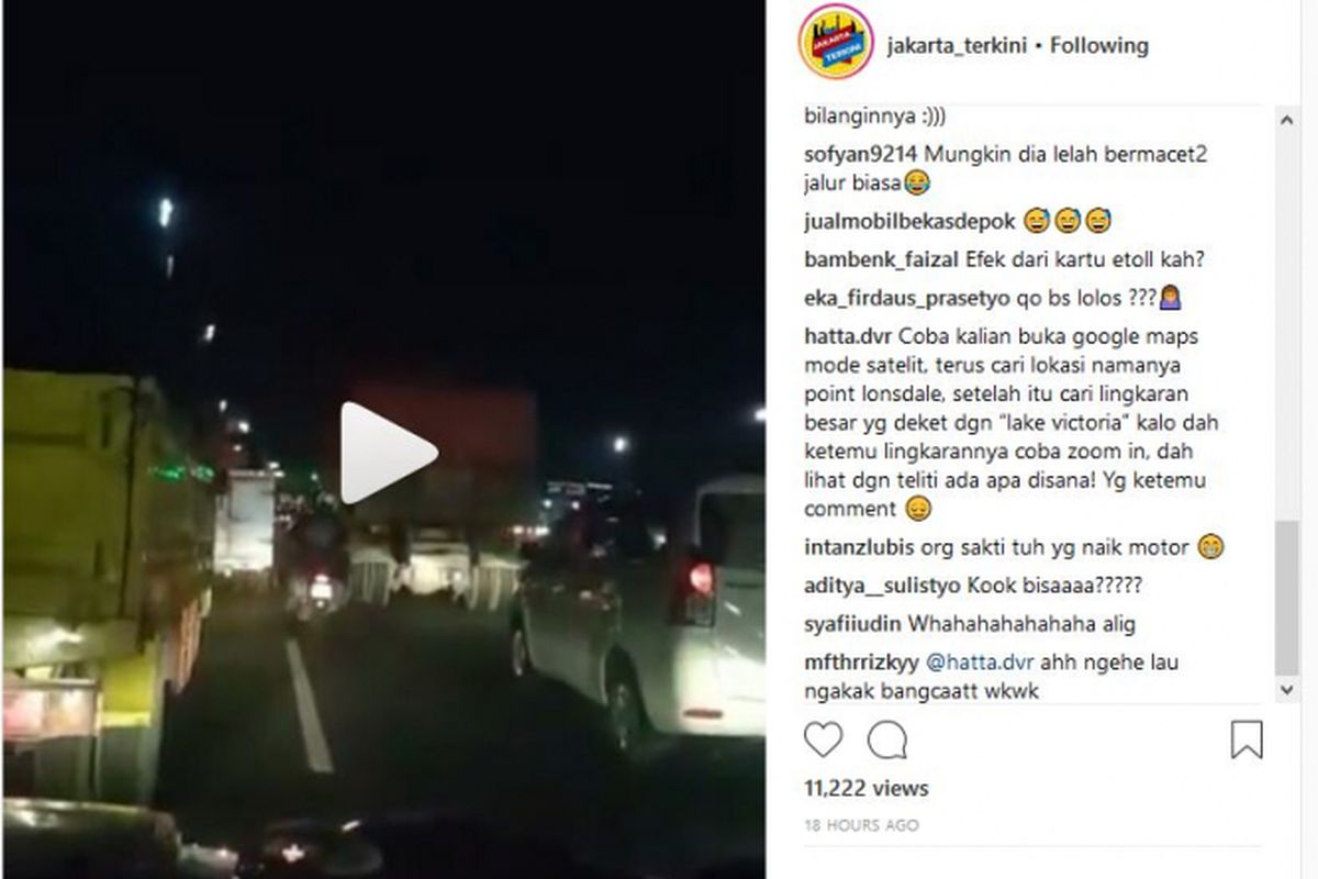 Video pengendara motor melintas di jalan tol viral di media sosial. 