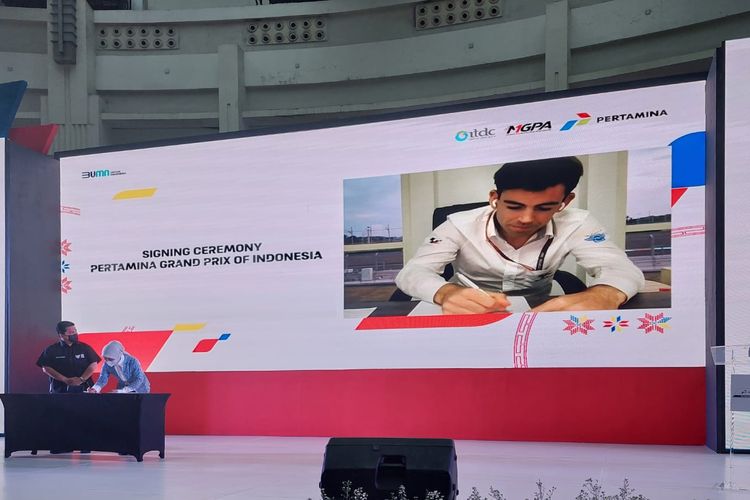 Peluncuran MotoGP Indonesia 2022 dilangsungkan di Mandalika GP Hub, Epicentrum Walk, Kuningan, Rabu (9/2/2022) sore WIB. 