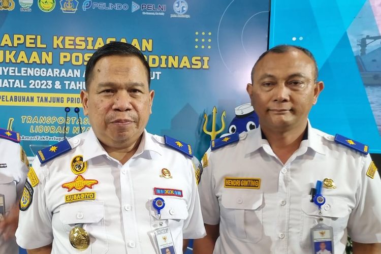 Direktur Lalu Lintas dan Angkutan Laut Kementerian Perhubungan Hendri Ginting saat ditemui di Pelabuhan Tanjung Priok, Jakarta, Senin (18/12/2023).