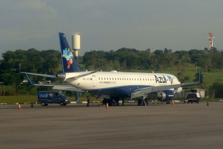 Ilustrasi pesawat dari maskapai penerbangan Azul Airlines. 