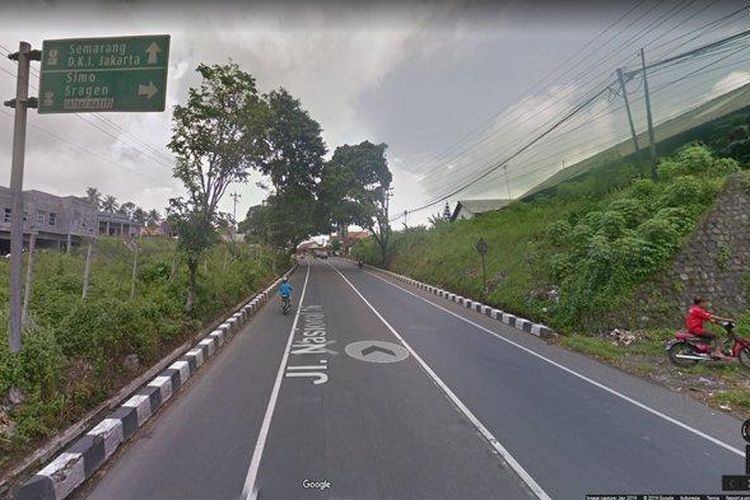 Jl. Semarang - Surakarta/Jl. Wonosari - Pakis rute dari Teras ke Juwangi, Boyolali 
