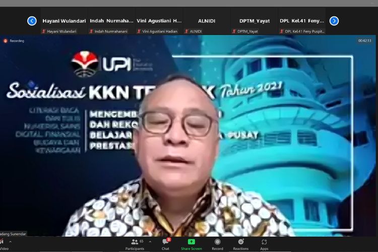 Ketua Lembaga Penelitan dan Pengabdian pada Masyarakat (LPPM) Universitas Pendidikan Indonesia (UPI) Prof Dr Dadang Sunendar, M.Hum.