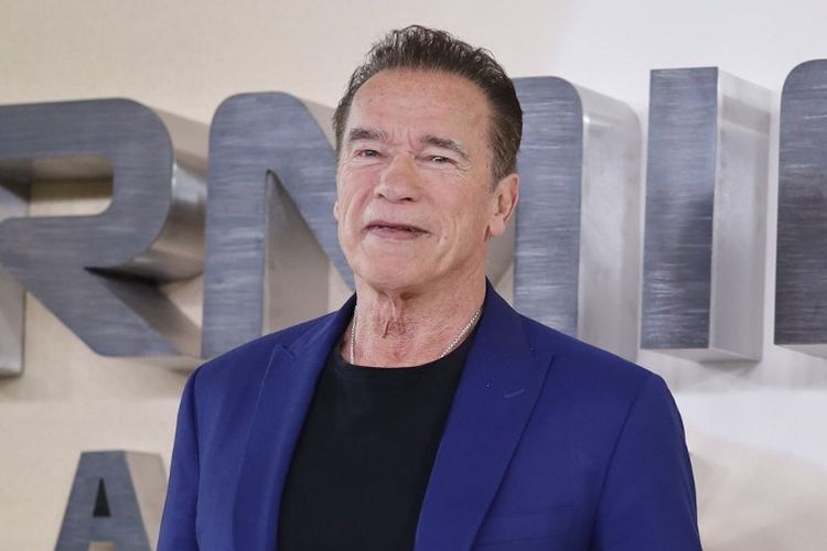Aktor Arnold Schwarzenegger berpose dalam rangka promosi Terminator: Dark Fate di London, Inggris, pada 7 Oktober 2019.