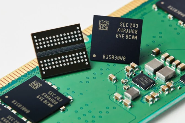 Ilustrasi chip semikonduktor.