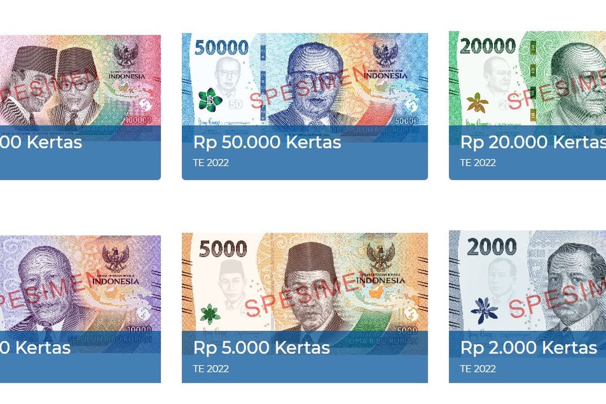 Ilustrasi uang baru alias uang kertas emisi 2022