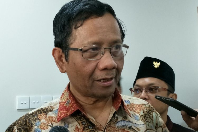 Anggota Dewan Pengarah BPIP Mahfud MD ketika ditemui di Kantor BPIP, Jakarta, Kamis (31/5/2018). 