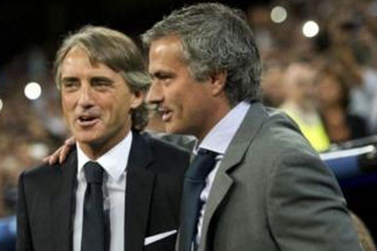 Roberto Mancini dan Jose Mourinho pernah membesut Inter Milan. 